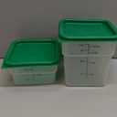 Cambro Food Storage Container with Lid (Microwave Safe and BPA-Free) - 2 Pack - Classic Series Square with Green Lid - 2 and 4 QT (Quart) - Commercial Grade for Food Prep (Translucent)