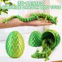 2 x 3D Printed Dragon Egg,12“Crystal Dragon Inside, 3D Printed Gift, Executive Desk Toy, Figure Decor, Easter Basket Essentials (Yellow Green)