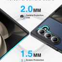 NO.1 Magnetic for Samsung Galaxy Z Fold 5 Case Compatible with MagSafe [Military Shockproof][Translucent Matte][Anti-Fingerprint] Slim Soft Silicone Bumper for Fold 5 Case,Space Black