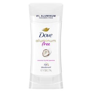 Dove Aluminum Free Deodorant for Women Coconut and Pink Jasmine 72 hour odor protection 2.6 oz (2.6 Ounce (Pack of 1))