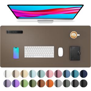 Aothia Leather Desk Pad Protector, Mouse Pad, Office Desk Mat, Non-Slip PU Leather Desk Blotter, Laptop Desk Pad, Waterproof Desk Writing Pad for Office and Home (Coffee, 36" x 17")