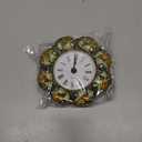 Silent Mini Vintage Analog Table Clock with Hand-Painted Metal Body and Battery Operated Non-Ticking Core for Shelf, Bedroom, Bedside, Desk, Gift Clock