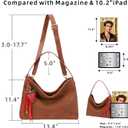Woven Suede Shoulder Bag for Women,Suede Handbag Hobo Fashion Tote Bag Satchel for Work Weekend Travel Purse 2025