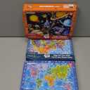 QUOKKA 100 Piece Puzzles for Kids Ages 4-6 - 3 Set Kids Puzzles Ages 6-8 - Learning Map of The United States World Space - Educational Games for 5-8 Years - Toys for 3 Year Old Boys and Girls