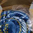 Electric Blanket Heated Throw, Soft Flannel 50"x60" Plaid Heating Blanket with 8 Hours Auto Off 10 Fast Heating Levels Machine Washable Sherpa Heated Blanket with Overheating Protection (Dark Blue)