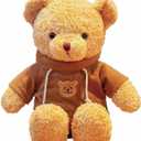 11.8 inches Teddy Bear Stuffed Animals Soft Plush Cute Teddy Bear with Hoodie Doll for Boys Girls (Brown)