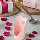 Ceramic Upright Spoon Rest, 6 Inch Heart-Shaped Pink Spoon Rest for Stove Top, Gomakren Standing Spoon Holder for Kitchen Counter - House Warming Decor Gifts, Pink Kitchen Accessories