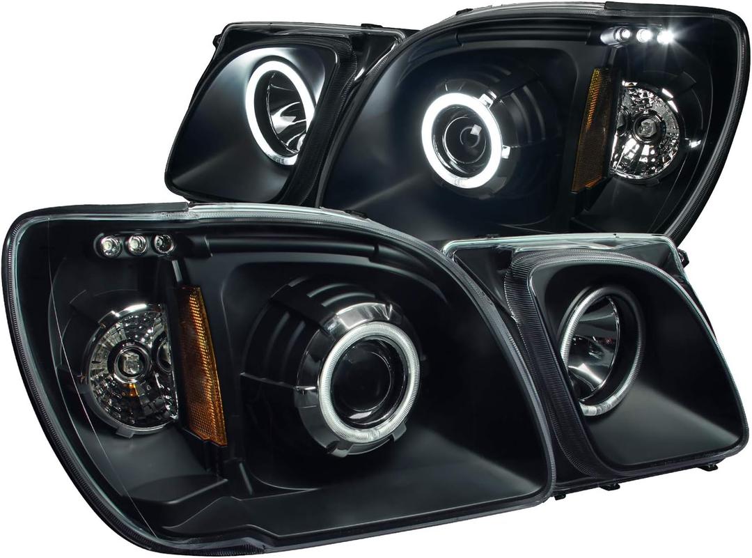 AnzoUSA 111170 Black Clear/Amber Projector Halo Headlight for Lexus LX470 - (Sold in Pairs)