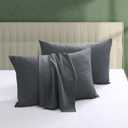 100% Egyptian Cotton Pillow Protectors Set of 4, 600 Thread Count King Size Bed Pillow Cases with Zipper, Sateen Weave Cooling Pillow Cases Quiet and Breathable Easy Care (4PCS, King, Dark Grey)