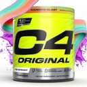C4 Original Pre Workout Powder Sugar Free for Men & Women 200mg Caffeine + CarnoSyn Beta-Alanine + Creatine + AI Peptides - Rainbow Blast, 30 Servings (9.2 Ounce (Pack of 1))