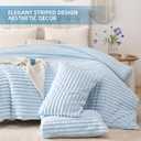 Smoofy Fluffy Twin Comforter Sets 2 Pieces - Light Blue Fleece Fluffy Comforter Set, Luxury Fuzzy Twin Bedding Set, Soft Warm Comforter All Season, Heavy Faux Fur Comforter with Pillow Cases