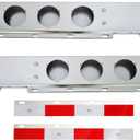 TBOZZ Chrome Mud Flap Hanger Rear Bar with Light Cutouts 2-1/2" Bolt Spacing,Spring Loaded.with Reflective Plate