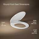 KOHLER 20111-0 Brevia, Slow Close Toilet Seat, Round Toilet Seat, Grip-Tight Bumpers Quick-Attach Hardware, White