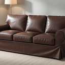 Ektorp 3 Seat Sofa Cover Replacement is Custom Made Slipcover for IKEA Ektorp Sofa Cover (New Brown PU Leather)