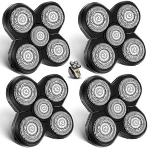 Head Shaver Replacement Heads Shaver Replacement Blades Refills Compatible with Freebird Shaver (4)