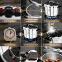 Pressure Cooker Stainless Steel 6.3 Quart,Olla De Presion For 2-3 People[Glass Lid & Steamer Rack Included][Press To Open][Compatible With Induction And Gas Stovetops]