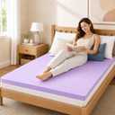 NEWBULIG 2 Inch Twin Cooling Gel Memory Foam Mattress Topper, Purple | CertiPUR-US Certified Cooling Bed Pad, Pressure Relief for Side/Back Sleepers, 2 Inch for Dorms, Campers & Low Beds