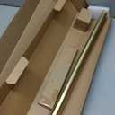 Brushed Gold Curtain Rod for Window 68-140 In, Crystal Ball End Drapery Rod 1 In Dia, 72-144 In Long Adjustable, Metal Single Rod, Acrylic Finials, Heavy Duty, Decorative Curtain Pole, For Bedroom Dorm