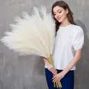 Faux Pampas Grass, 9 PCS 37''/3.1FT Tall Fluffy Fake Pompas Floral, Large Artificial Pompous Grass Branches for Floor Vase Fillers, Boho Farmhouse Room Wedding Decor (Ivory)