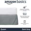 Amazon Basics Lightweight Pleated Bed Skirt, Machine Washable, Wrinkle and Fade Resistant, Queen, Dark Grey