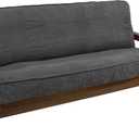 Blazing Needles Solid Microsuede Double Corded 8" to 9" Futon Cover, Full, Steel Grey