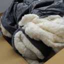 SunNewt Fluffy Sherpa Queen Comforter Set 3 Pieces,Thick Reversible Down Alternative Fleece Comforter & 2 Pillow Shams,Soft Micromink Winter Warm Plush Bedding Comforter Sets Washable(Charcoal,Queen)