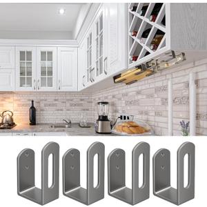 Aogigigio Under Cabinet Cutting Board Holder - 4 Pcs Cutting Board Holder Pot Lids Rack Storage Stainless Steel Under Shelf Counter Chopping Board(Grey)