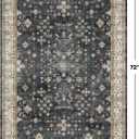 Boho Washable 4x6 Entryway Rug - Non-Slip Low Pile Geometric Area Rug for Living Room, Large Kitchen, Bedroom, Office - Ultra Soft Dark Modern Aesthetic Decor, Black & Multi