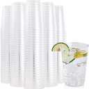 FOCUSLINE 200 Pack 12 oz Clear Plastic Cups, Disposable Cups Reusable Plastic Tumblers, Heavy-duty 12 Ounce Clear Cups Tumblers for Party, Thanksgiving, Halloween, Christmas