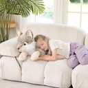 BENINY Giant Wolf Stuffed Animal 30", Super Soft Pillow Plush Toy, Big Fluffy Plushie Gift for Birthdays & Christmas
