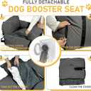 4-in-1 Dog Car Seat, Convertible Pet Booster Seat for Small Medium Dogs Up to 25lbs, Portable Travel Bed Sofa Pad with Safety Strap & Foldable Storage for Car Home Use