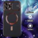 Sliding Camera Cover for iPhone 13 Pro Max Compatible with Magsafe Cell Phone Case Slim Shockproof & Military Grade Protective Scratch Resistant Phone & Screen Cover for iPhone 13 Pro Max - Black