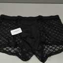 Casey Kevin Men's Underwear Sexy See Through Lace Boxer Briefs Mesh Trunks (3X-Large, A1-black-ck2116-us)