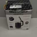 Elite Gourmet 1.7L Dual Wall Cool Touch Electric Tea Kettle, Borosilicate Glass, 304 Stainless Steel Interior, Programmed Digital Touchscreen, Keep Warm, Auto Off & Audible Indicator, Black (1.9 Quarts)