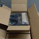 Estmoon 5 Pack Passage Door Handles Matte Black Door Knobs, Interior Door Knobs Square Heavy Duty Non-Locking Handlesets Hall Closet Handles, Reversible for Right & Left Sided Doors