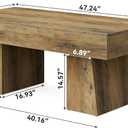 LITTLE TREE Rectangle Coffee Table, 47 Inches Coffee Table for Living Room, 47.24" W x 23.62" D x 19.68" H