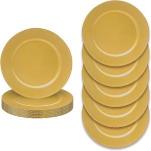 JEVERGN 24 Pack Gold Charger Plates, 13" Beaded Chargers for Dinner Plates, Gold Plate Chargers Set of 24, Round Plastic Charger for Wedding, Party Event, Dinner, Table Setting