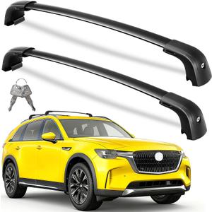 Wonderdriver Lockable Roof Rack Cross Bars 300lbs Compatible with CX90 CX-90 2024 2025 2026, Heavy Duty Aluminum Roof Rails Crossbars Black Rooftop Luggage
