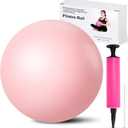 9 Inch Pink Pilates Ball, Exercise Stability Yoga Ball Small Exercise Ball with Air Pump for Core Workout, Balance Training, Home Gym, Office, Physical Therapy