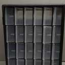 Akro-Mils 24-Drawer Plastic Drawer Storage Cabinet for Garage Organization, Bead Organizer, Building Bricks Storage, Teacher Toolbox, Makeup Organizer, 20" W x 6" D x 16" H, 10124 Black