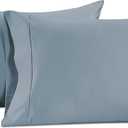 Lane Linen 100% Cotton Pillow Cases King Size Set of 2, 600 Thread Count Satin Soft King Pillowcase with Envelope Closure, Cooling & Breathable - Easy Fit- King Size Pillow Covers (20" x 40") - Blue