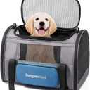 BurgeonNest Cat Carrier for Large Cats 20 lbs, Soft-Sided Pet Carrier for Small Dogs Medium Puppy Under 25 lbs, Puppy Travel Bag with Big Storage Bag, 4 Ventilated Windows, 3 Doors (Blue)