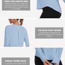 MoFiz Women's UPF 50+ Sun Protection Long Sleeve Shirts for Hiking Running Athletic Quick Dry Loose Fit Workout Tops (Blue, M)