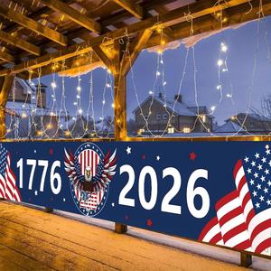 250 Anniversary Flag - 3 Layers Patriotic Flags - 4th of July Decorations Independence Day 250th Anniversary Flag for Indoor Outdoor (H)