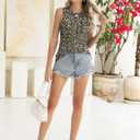 Kistore Womens Summer Tank Tops Sleeveless Crew Neck Pleated Blouse Shirts Fashion Clothes 2025 (L)