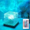 Ocean Wave Projector Light, 16-Color LED Cube Lamp & Remote, 3D Holographic Water Ripple, Romantic Ambient Lighting for Kids Room, Meditation, Relaxation, Bathroom, Night Light (Plug-in)