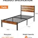Sweetcrispy Twin Size Metal Platform Bed Frame - Mattress Foundation with Headboard and and Footboard, No Box Spring Needed with 700LBS Sturdy Wooden Slats Support, Noise Free, Easy Assembly