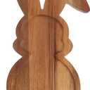 Rabbit Shape Charcuterie Board for Easter,Farmhouse Bunny Cutting Board,Rabbit-Shaped Wooden Charcuterie Serving Platters for Easter or Spring Rustic Decorative,Wood Serving Wood Trays for Food (13.6"L x 7.9"W)