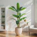 5ft Extra Tall Artificial Banana Tree, Fake Banana Leaf Plant with 12 Faux Banana Leaves, Perfect for Home Indoor Outdoor Patio Office Tropical Decor