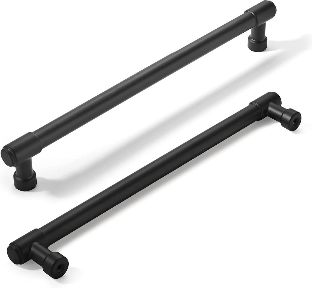 khtumeware 6 Pack Matte Black Cabinet Pulls 8 Inch(203mm) Hole Centers Kitchen Cabinet Handles Cabinet Hardware Kitchen Handles for Cabinets Cupboard Handles Drawer Pulls